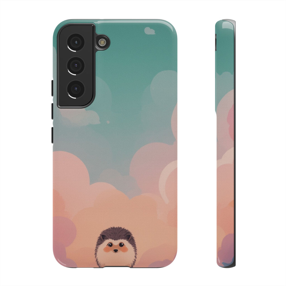 Cute Hedgehog & Cloud Design Phone Case - Multicolor Phone Case - Samsung Galaxy S22 / Glossy
