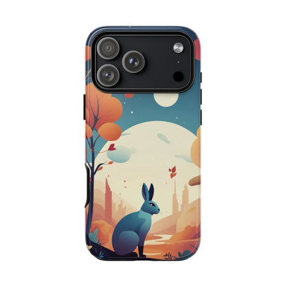 Stylised Blue Hare Design Phone Case - Multicolor Phone Case - iPhone 18 Pro Max / Glossy
