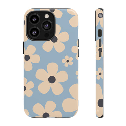 Cute Light Blue & Cream Daisy Pattern Phone Case - Blue Phone Case - iPhone 13 Pro / Glossy