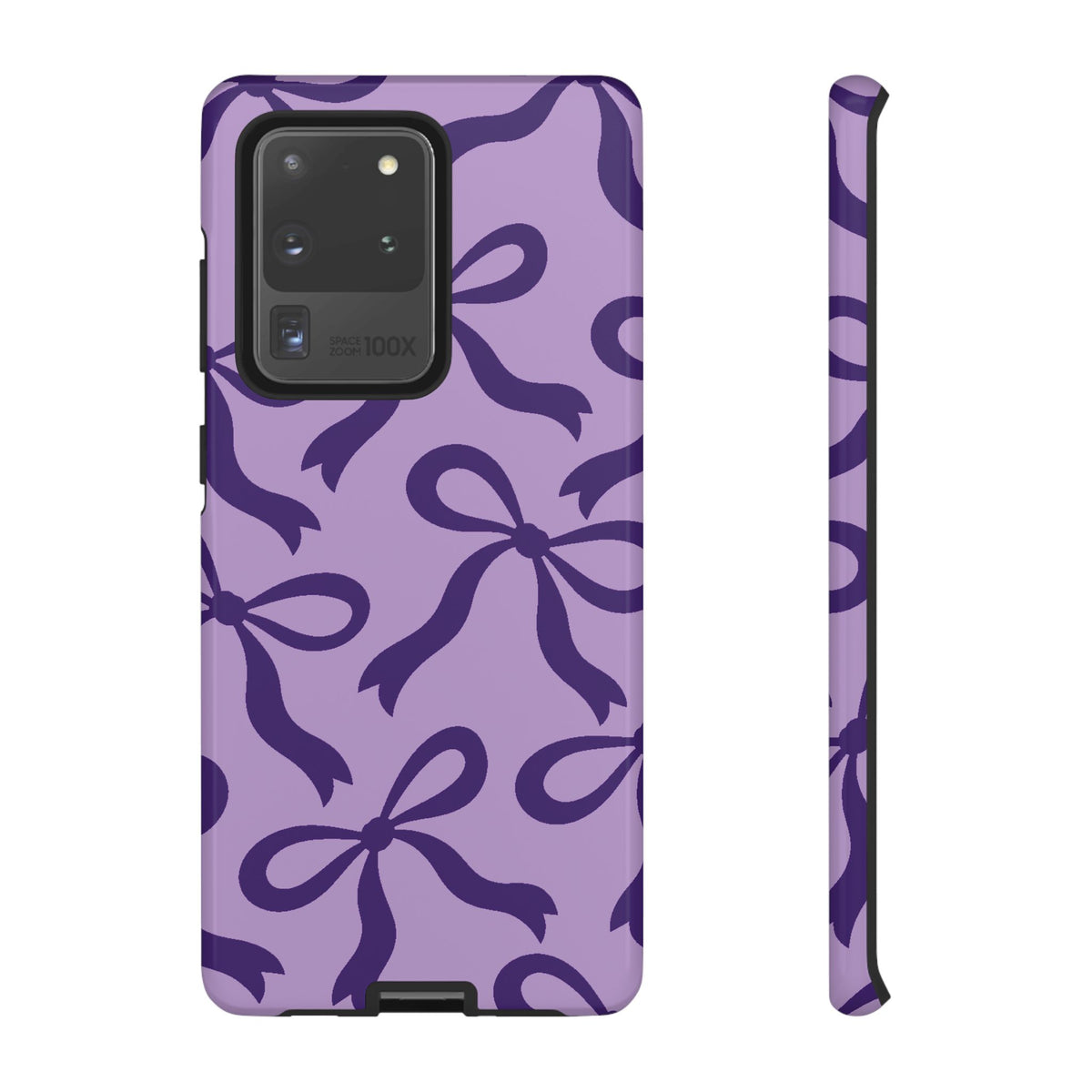 Bold Lilac and Deep Purple Bow Pattern Phone Case - Purple Phone Case - Samsung Galaxy S20 Ultra / Glossy