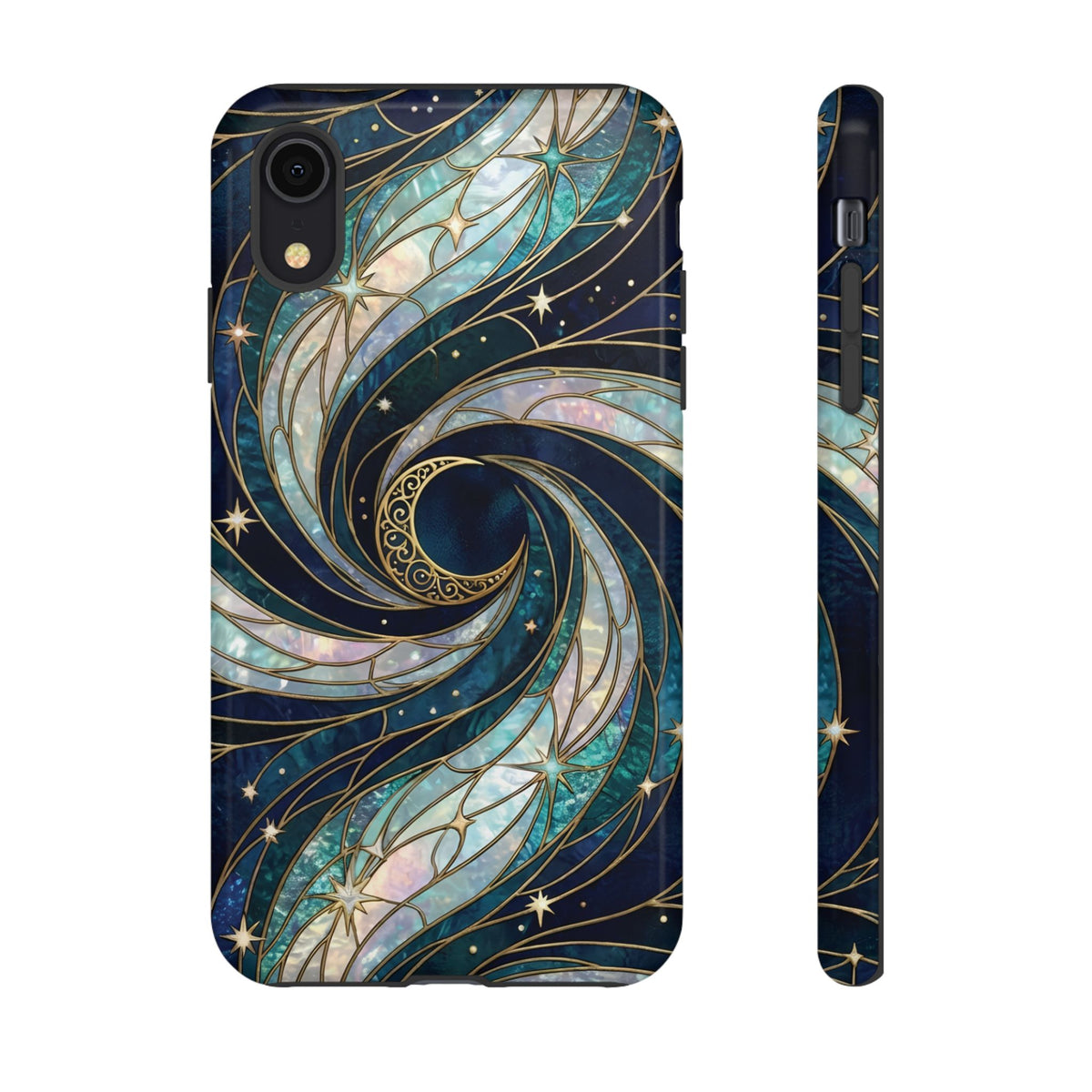 Elegant Navy & Teal Celestial Swirl Phone Case