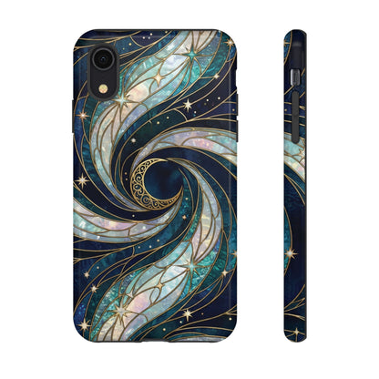 Elegant Navy & Teal Celestial Swirl Phone Case