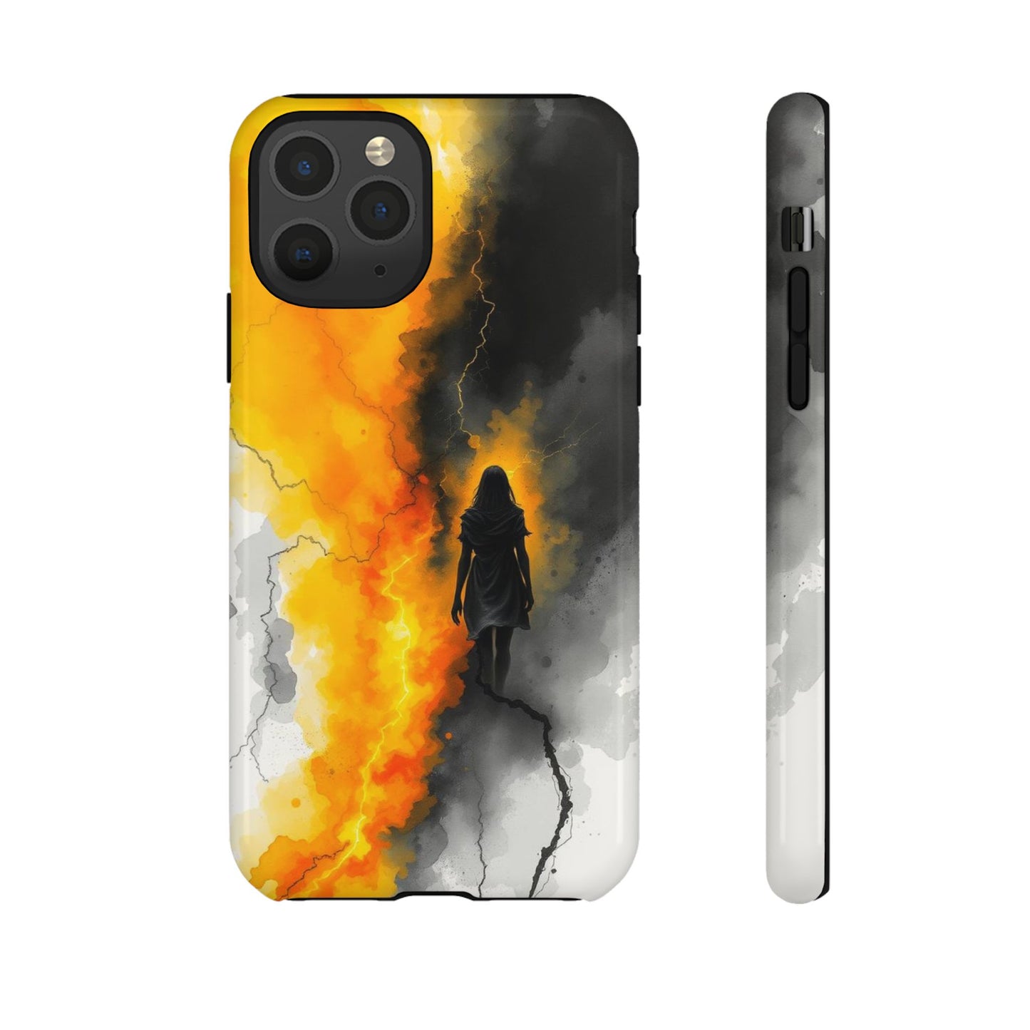 iPhone 11 Pro / Glossy Phone Case - Watercolour Gothic Silhouette of a Woman Phone Case