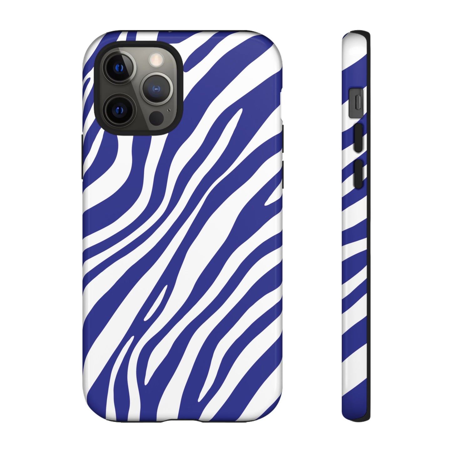 Modern Electric Blue Zebra Print Phone Case