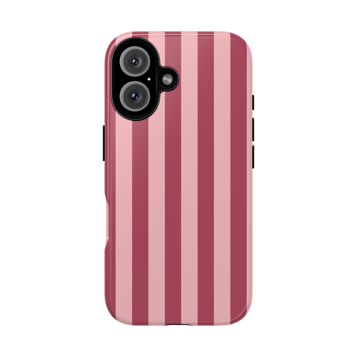 Pink Stripe Pattern Phone Case - Pink Phone Case - iPhone 16 / Glossy