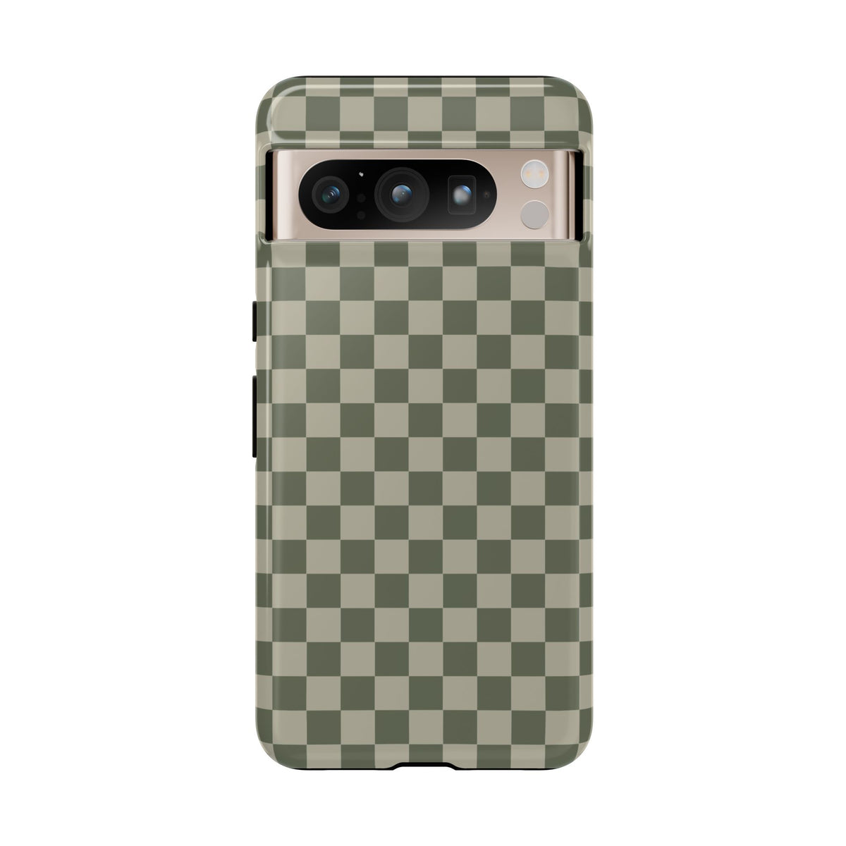 Bold Olive Green Checked Pattern Phone Case - Green Phone Case - Google Pixel 8 Pro / Glossy