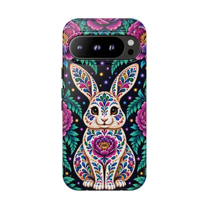 Cute Purple and Teal Calavera Bunny Phone Case - Multicolor Phone Case - Google Pixel 9 Pro / Glossy