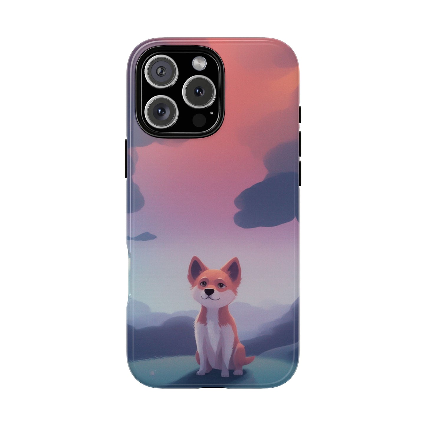iPhone 16 Pro Max / Glossy Phone Case - Cute Dog & Cloud Design Phone Case