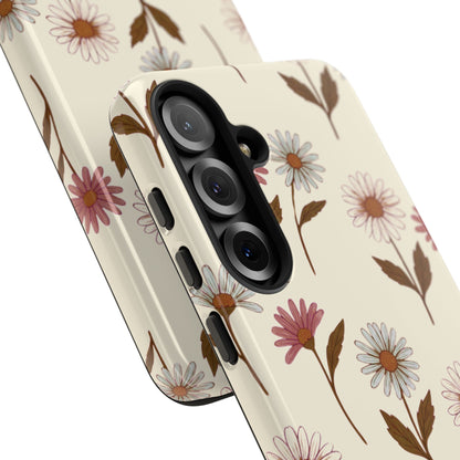 Pretty Cream & Rose Daisy Pattern Phone Case