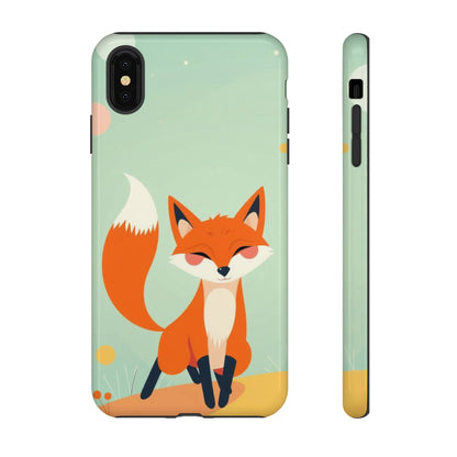 iPhone XS MAX / Glossy Phone Case - Happy Fox Design Phone Case