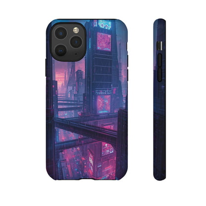 Neon Cyberpunk Megacity Sci-fi Phone Case - Blue Phone Case - iPhone 11 Pro / Glossy