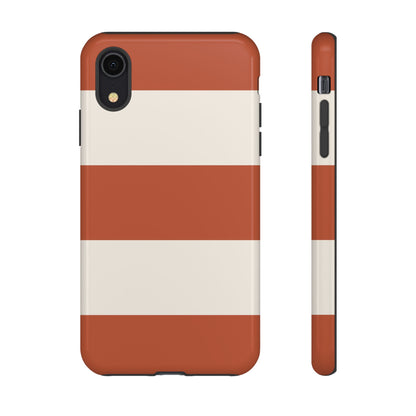 Terracotta Horizontal Stripe Pattern Phone Case - Orange Phone Case - iPhone XR / Glossy