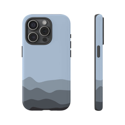 Blue Abstract Waves Protective Phone Case - Blue Phone Case - iPhone 15 Pro / Glossy