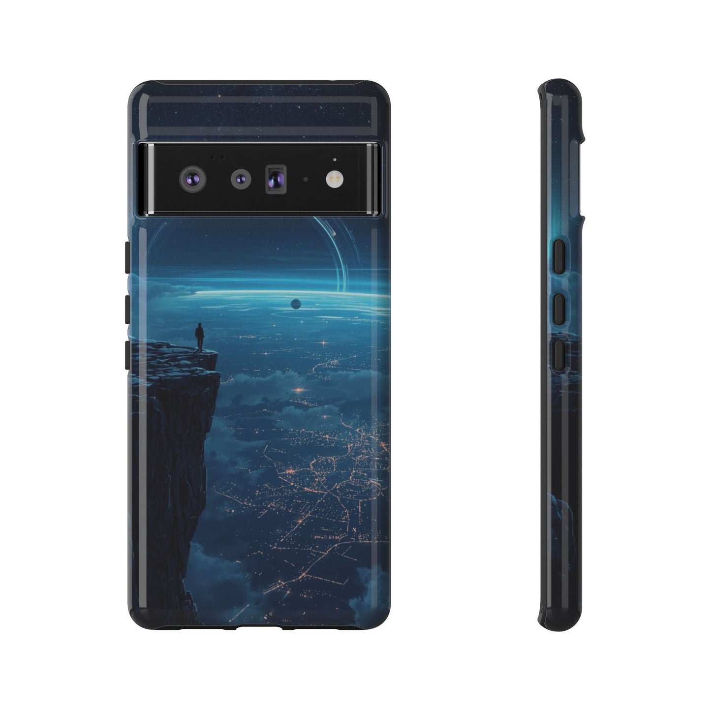 Google Pixel 6 Pro / Glossy Phone Case - Orbital Ring Horizon Sci-fi Phone Case