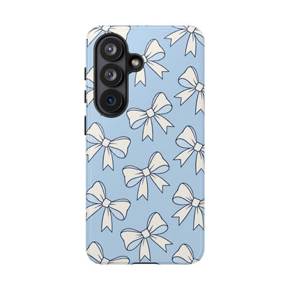 Chic Powder Blue Bow Pattern Phone Case