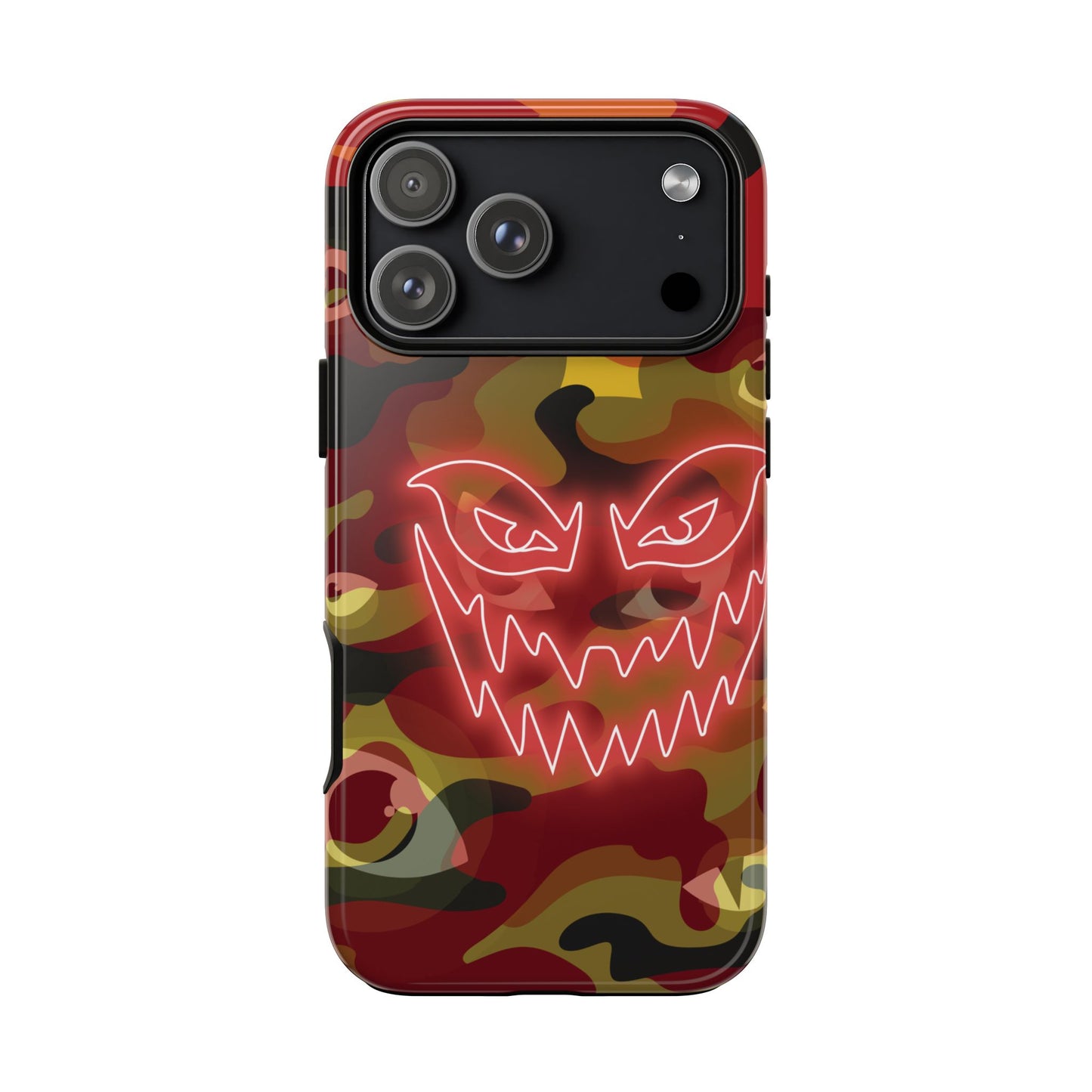 Inferno Neon Face Camo Phone Case - Red Phone Case - iPhone 17 Pro Max / Glossy