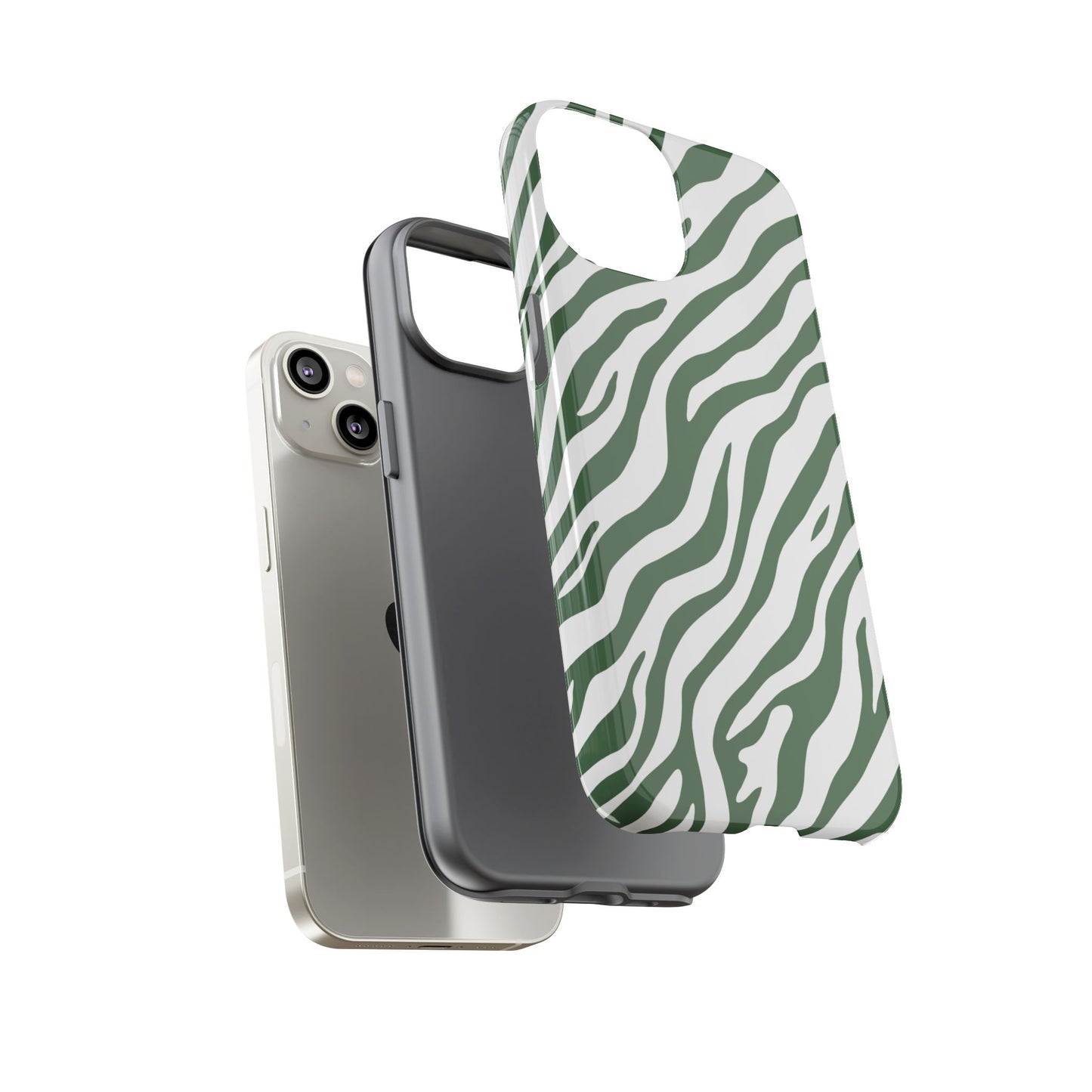 Stylish Sage Zebra Print Phone Case