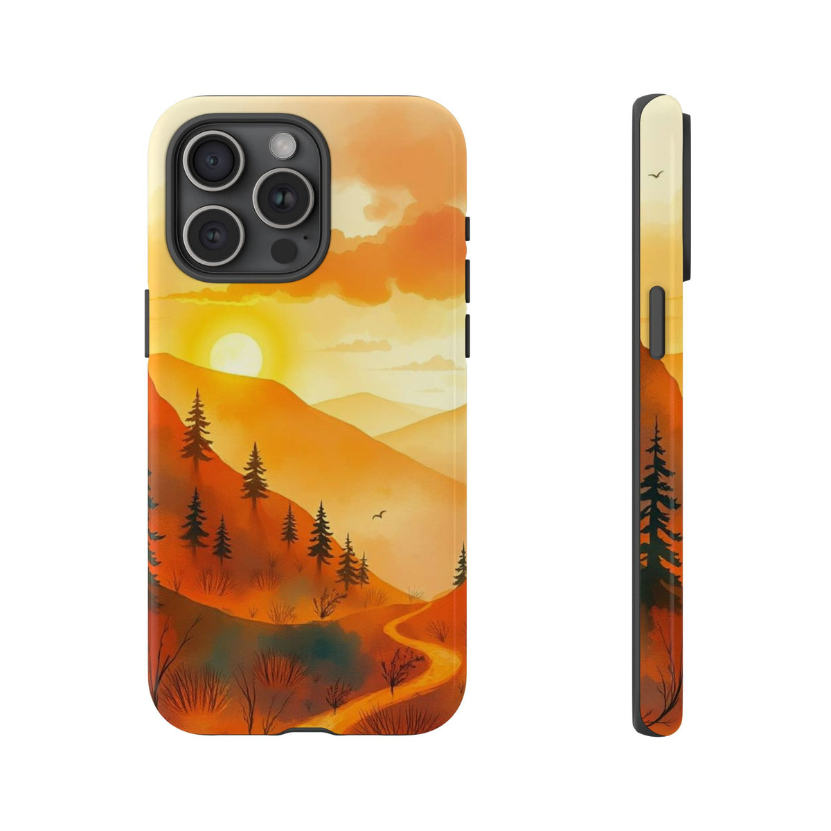 Golden Sunset Design Phone Case - Multicolor Phone Case - iPhone 15 Pro Max / Glossy