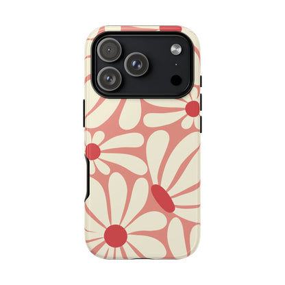 iPhone 17 Pro / Glossy Phone Case - ’Retro Pink Daisy Pattern’ Phone Case