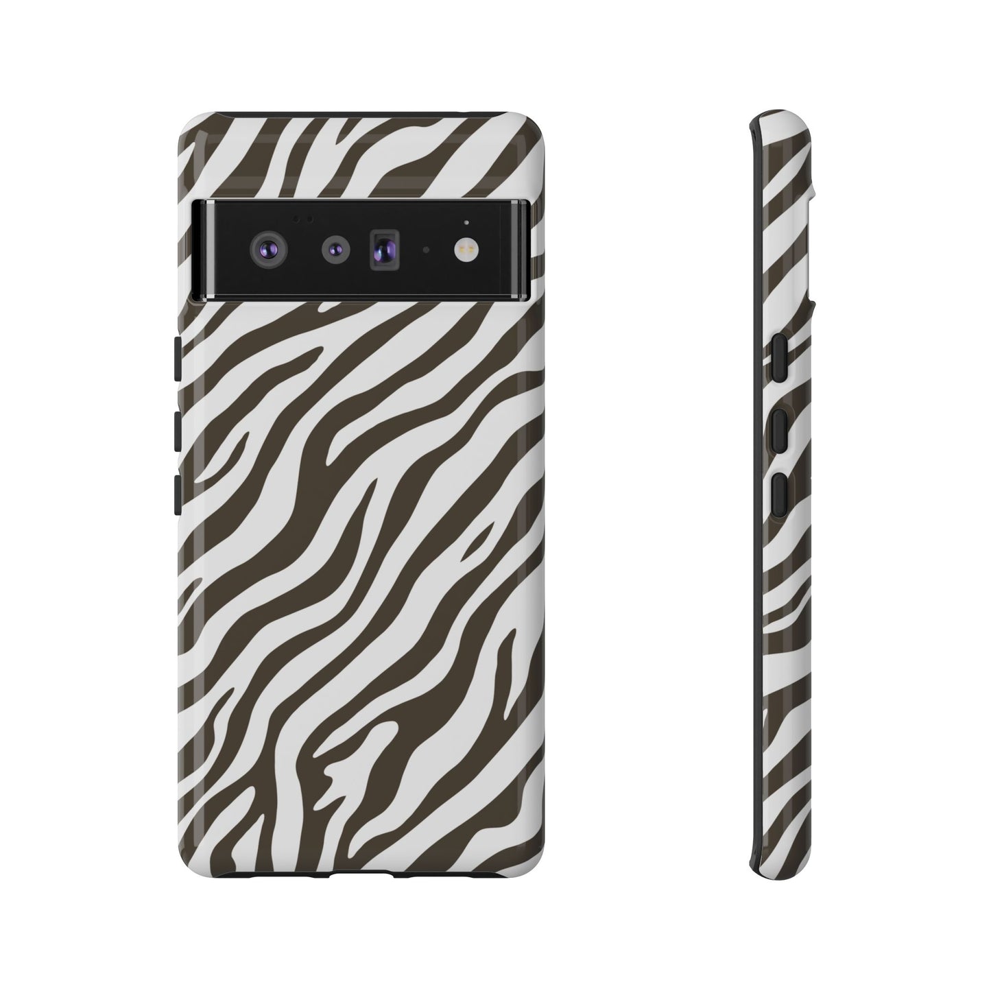 Stylish Mocha Zebra Print Phone Case