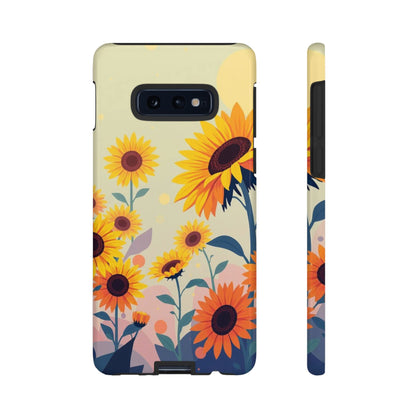Samsung Galaxy S10E / Glossy Phone Case - Modern Flat Sunflower Design Phone Case
