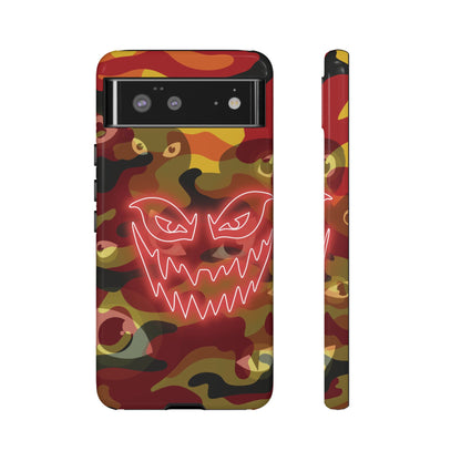 Inferno Neon Face Camo Phone Case - Red Phone Case - Google Pixel 6 / Glossy