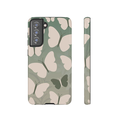 Minimalist Light Green Butterfly Pattern Phone Case - Green Phone Case - Samsung Galaxy S21 FE / Glossy