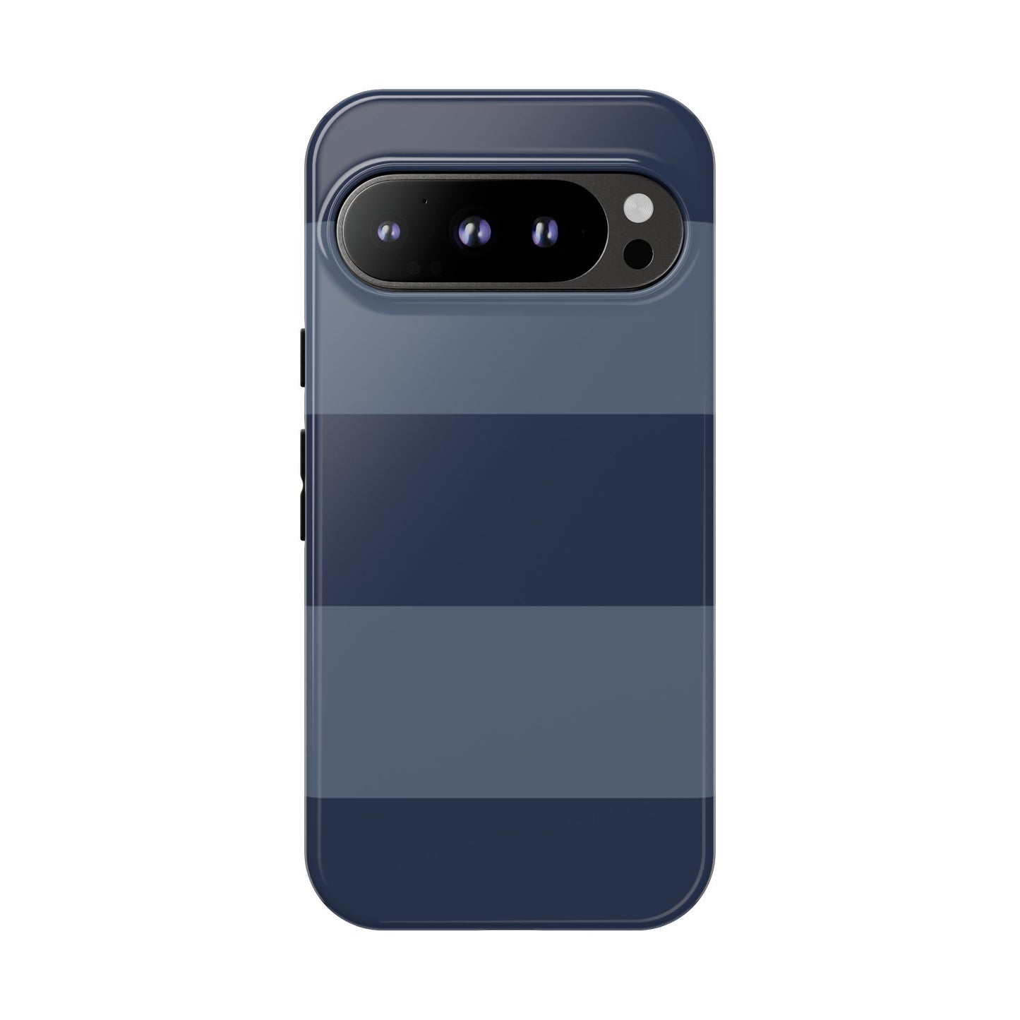 Dark Blue Horizontal Stripe Pattern Phone Case - Blue Phone Case - Google Pixel 9 Pro / Glossy