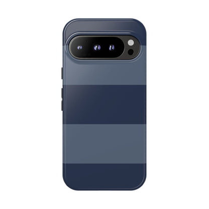 Dark Blue Horizontal Stripe Pattern Phone Case - Blue Phone Case - Google Pixel 9 Pro / Glossy