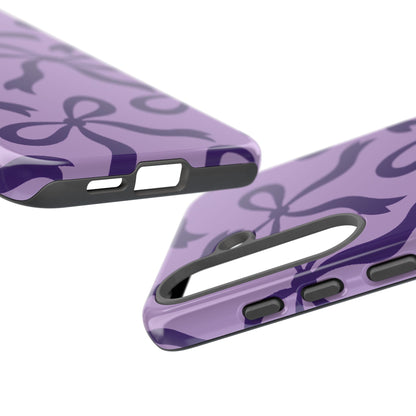 Bold Lilac and Deep Purple Bow Pattern Phone Case - Purple Phone Case