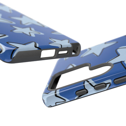 Cobalt Blue Doodle Star Phone Case