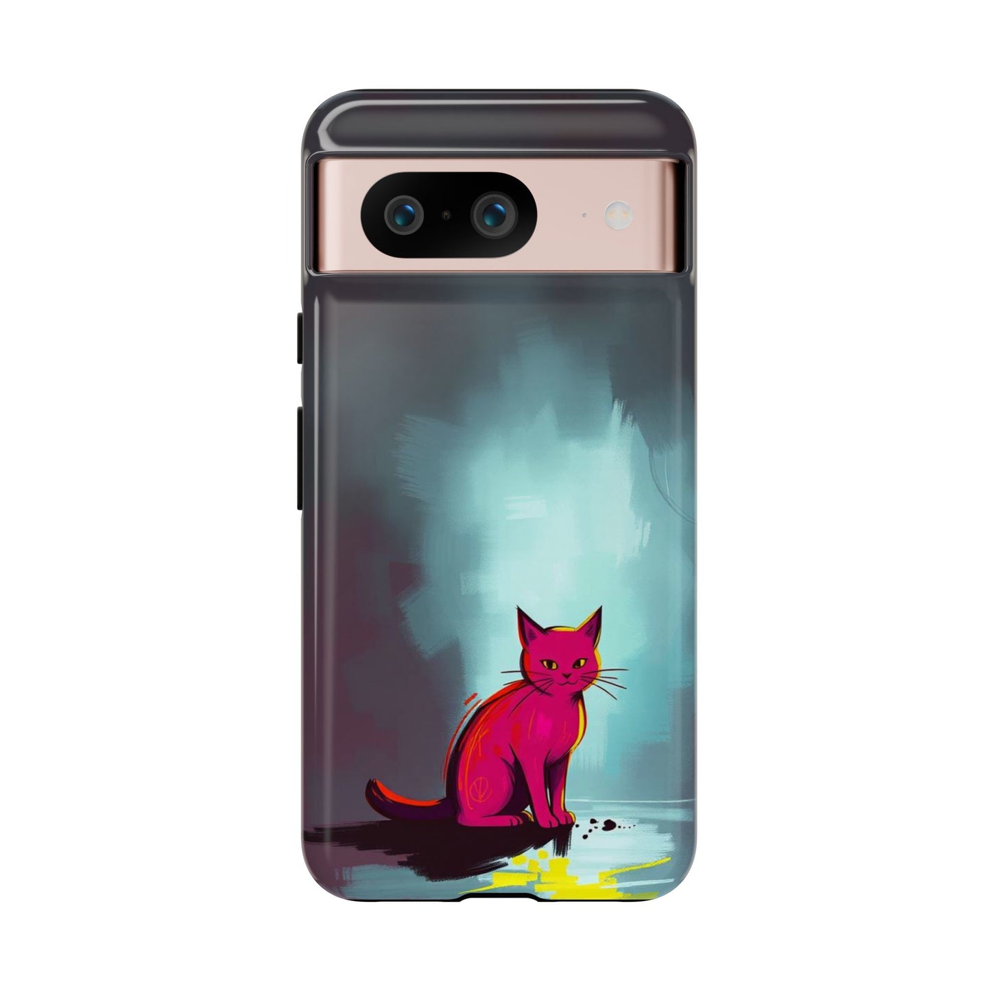 Google Pixel 8 / Glossy Phone Case - Pop Art Moody Cat Design Phone Case