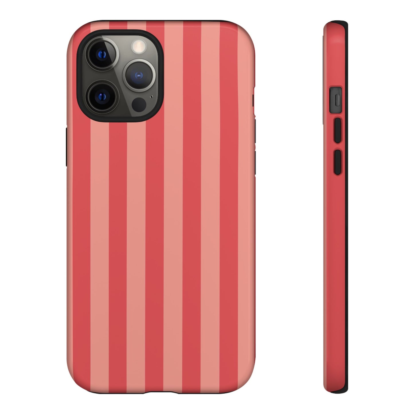 iPhone 12 Pro Max / Glossy Phone Case - ’Light Pink Stripe Pattern’ Phone Case