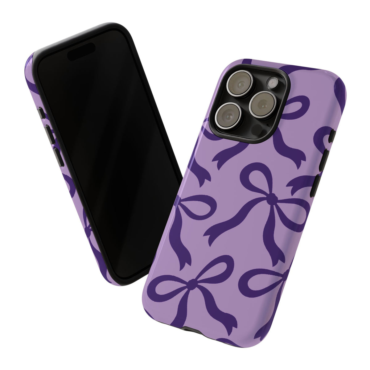 Bold Lilac and Deep Purple Bow Pattern Phone Case - Purple Phone Case
