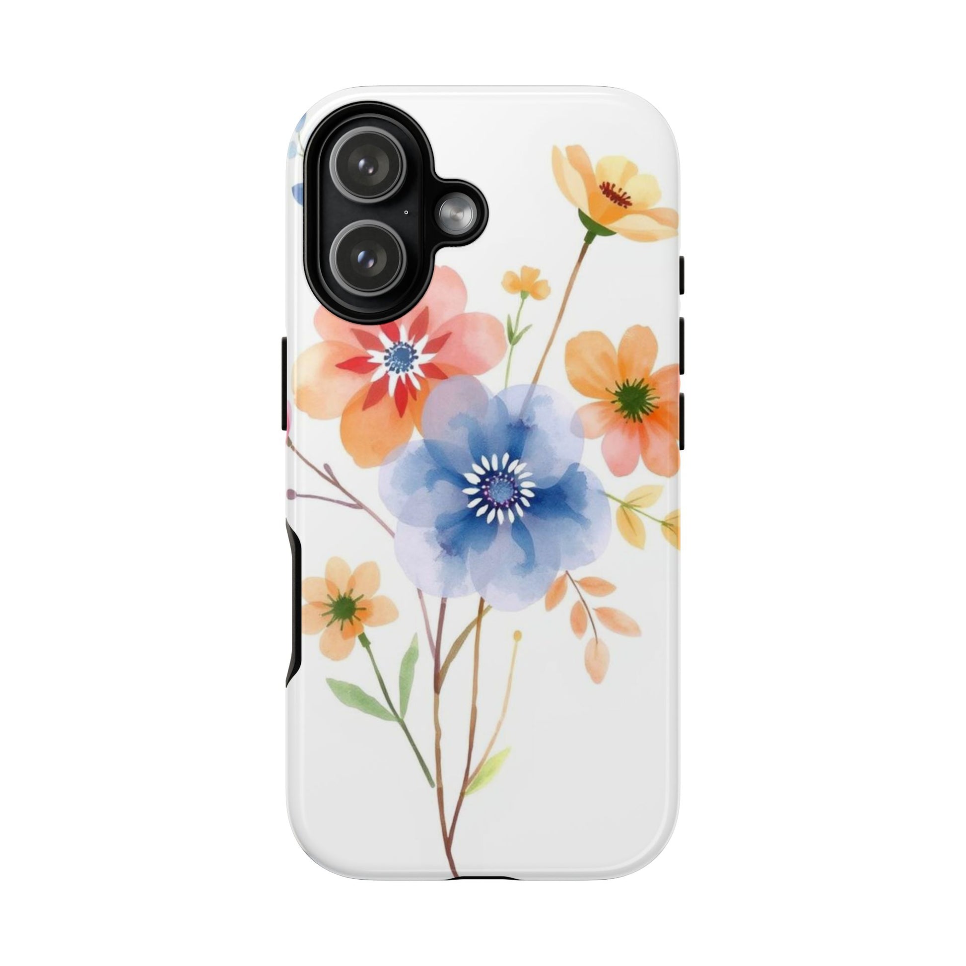 iPhone 17 / Glossy Phone Case - Boho Chic Watercolour Bouquet Pattern Phone Case
