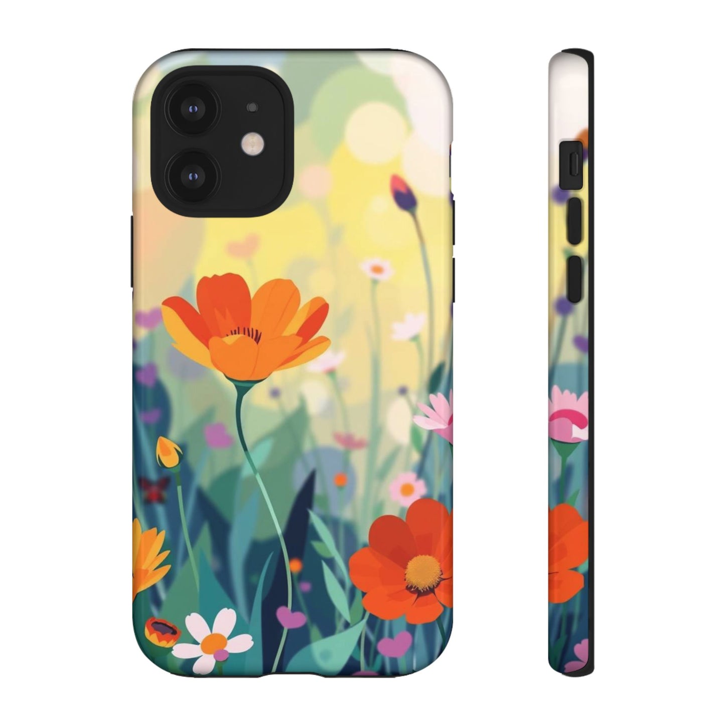 iPhone 12 / Glossy Phone Case - Pop Art Style Wildflower Design Phone Case