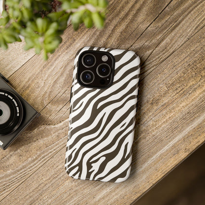 Stylish Mocha Zebra Print Phone Case