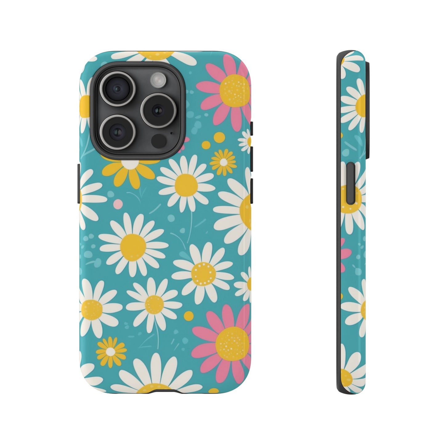 iPhone 15 Pro / Glossy Phone Case - Daisies Floral Pattern 5 Phone Case