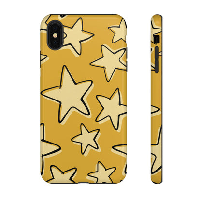 Golden Yellow Doodle Star Phone Case