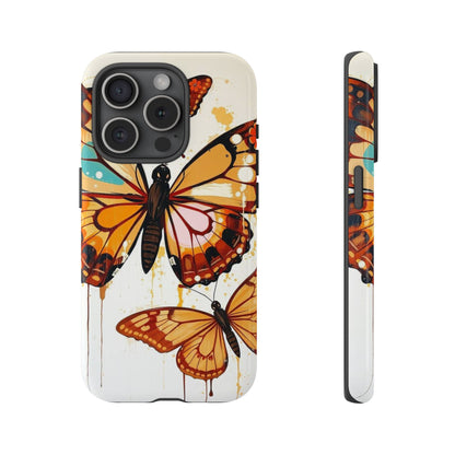 iPhone 15 Pro / Glossy Phone Case - Abstract Butterflies Design Phone Case