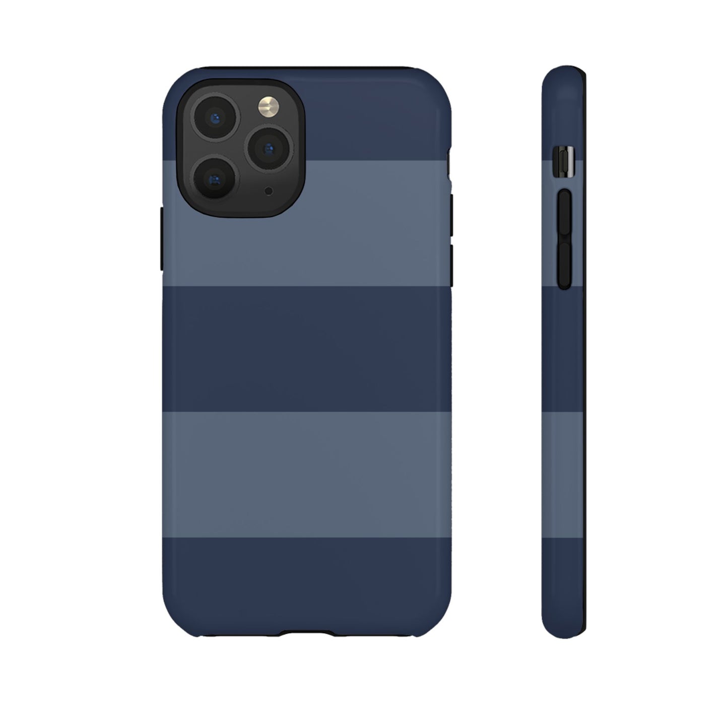 Dark Blue Horizontal Stripe Pattern Phone Case - Blue Phone Case - iPhone 11 Pro / Glossy