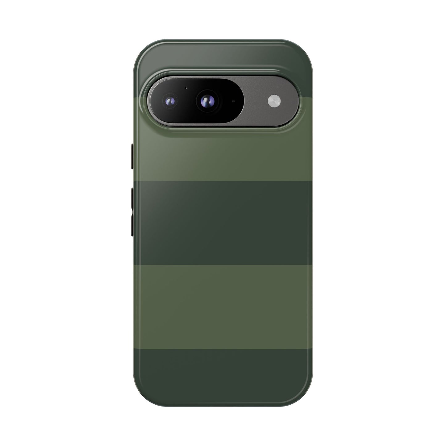 Google Pixel 9 / Glossy Phone Case - Green Horizontal Stripe Pattern Phone Case