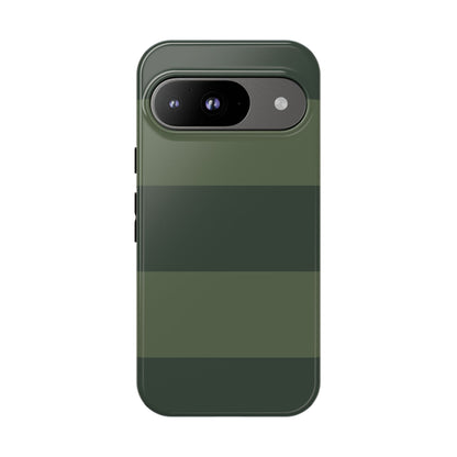 Google Pixel 9 / Glossy Phone Case - Green Horizontal Stripe Pattern Phone Case