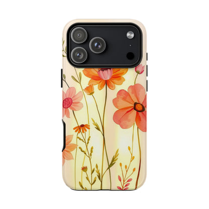 iPhone 17 Pro Max / Glossy Phone Case - Watercolour Bunch of Wildflowers Design Phone Case