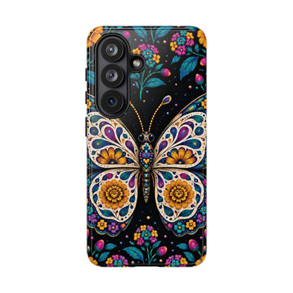 Vibrant Purple and Teal Calavera Butterfly Phone Case - Multicolor Phone Case - Samsung Galaxy S26 / Glossy