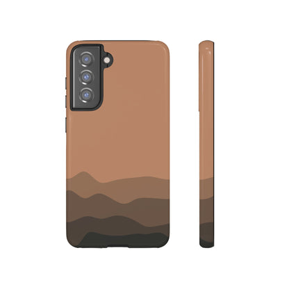 Brown Abstract Waves Protective Phone Case - Brown Phone Case - Samsung Galaxy S21 FE / Glossy