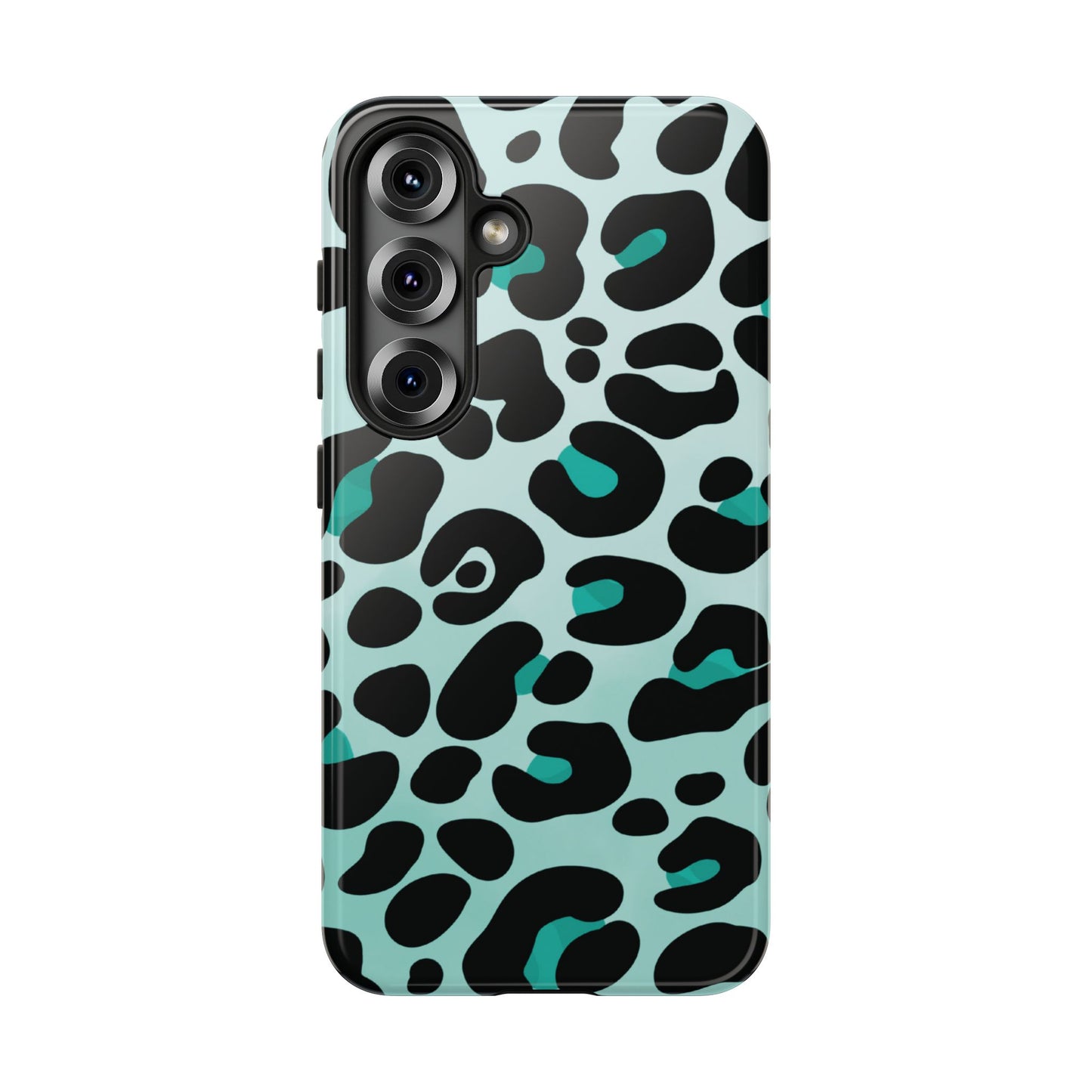 Cool Aqua Leopard Print Phone Case
