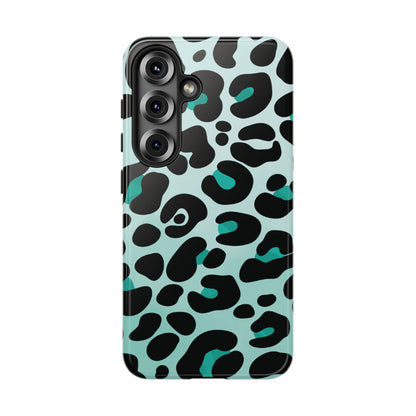 Cool Aqua Leopard Print Phone Case
