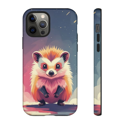 iPhone 12 Pro / Glossy Phone Case - Stylised Hedgehog Design Phone Case