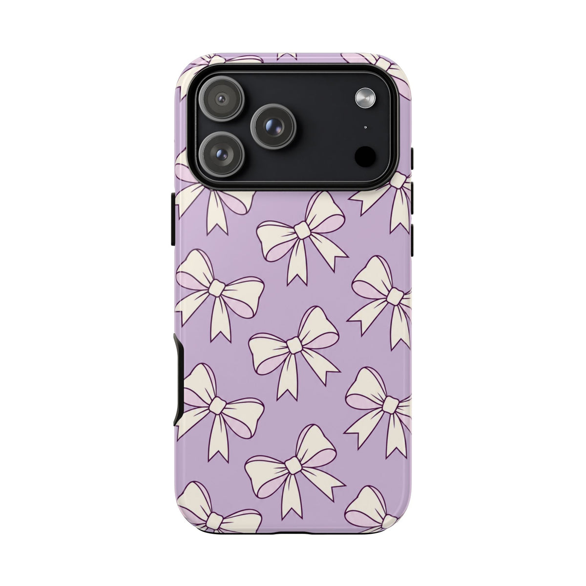 Chic Lilac Bow Pattern Phone Case - Purple Phone Case - iPhone 18 Pro Max / Glossy